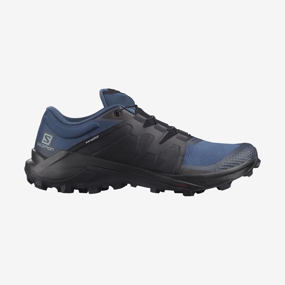 Salomon WILDCROSS Zapatillas Trail Running Hombre - Oscuro Negras / Azul Marino - Colombia (49125-TM